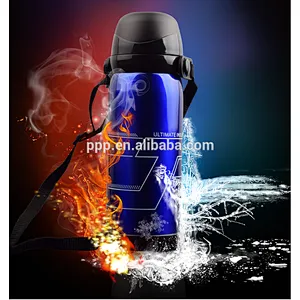 600/800ml double wall insulated stainless steel water bottle with straps