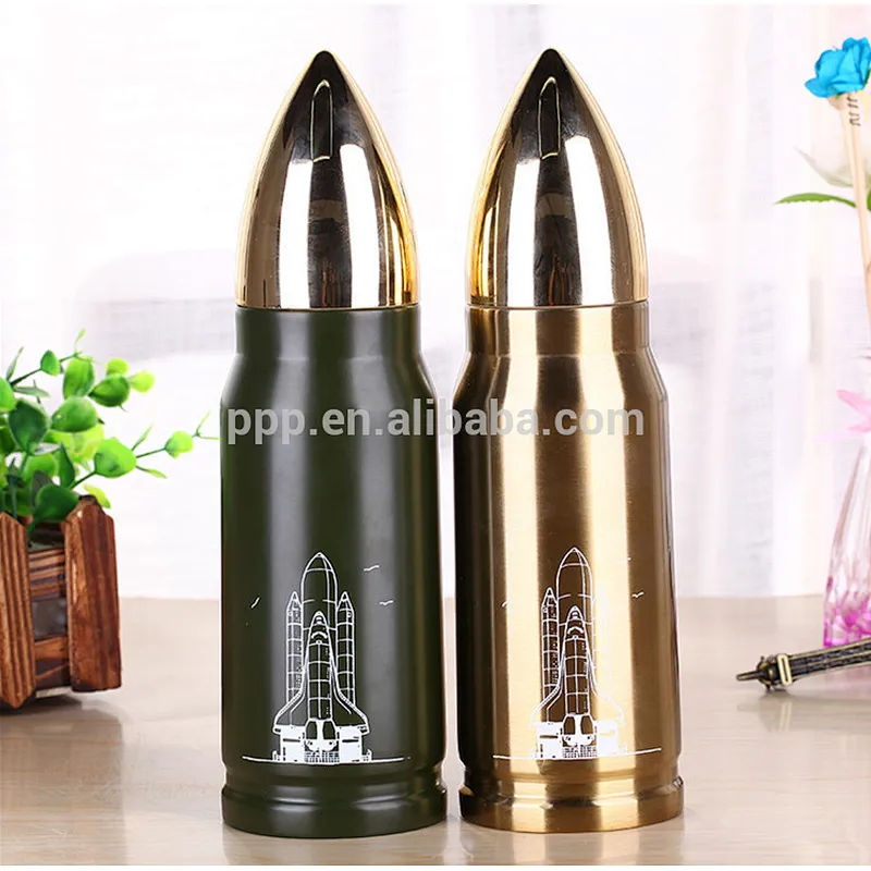 350\500ml double wall high quality stainless steel vacuum flask with bullet shape cover