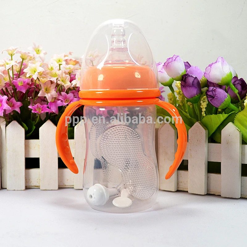 210ml eco-friendly BPA free single wall plastic bottle with nipple and straw/kids' bottle