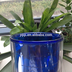 BPA free 16oz double wall clear plastic auto mugs