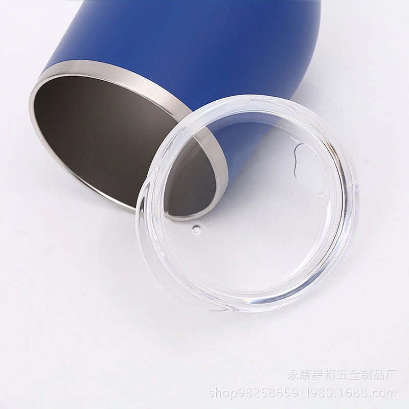 Powder coated 12oz double wall stainless steel vacuum insulated powder coated wine tumbler 5 colors in stock