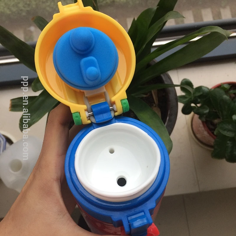 portable color blocking drinking bottle with handle