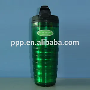 Double wall stainless steel rolling inside plastic outside hot selling travel auto mug