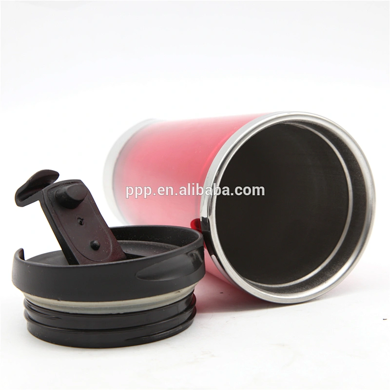 Hot sales fashionable product double wall inner stainless steel outer plastic auto mug