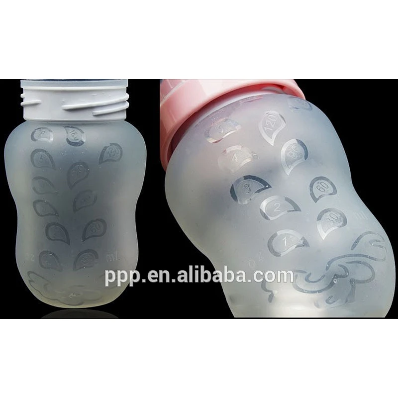 180ml ecofriendly BPA free silicone baby-feeding bottle food grade reusable material bottle