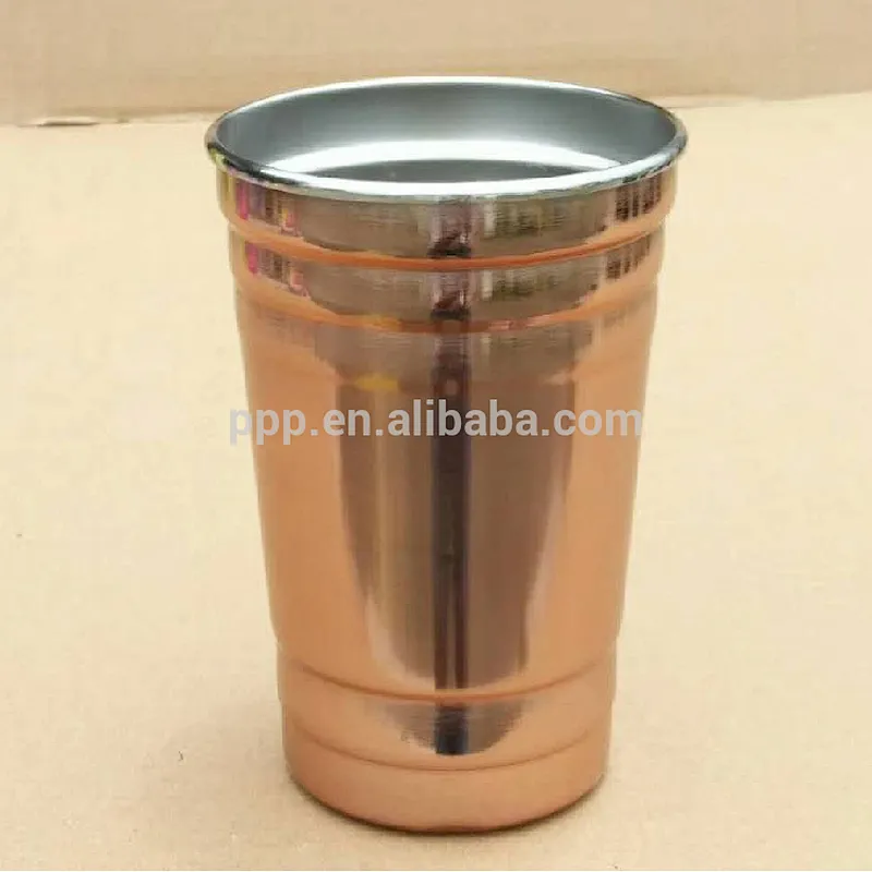 factory wholesale single wall stainless steel logo customized beer mug with electroplate/coffee mug