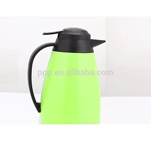 inner glass outer plastic logo customized coffee pot with fixed handel and push button/large capacity/colorful