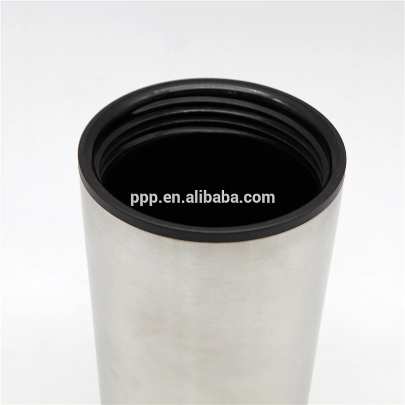 2017 new design double wall inner is stainless steel and outer is plastic bpa water bottle