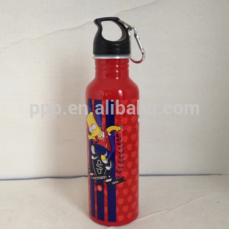single wall stainless steel logo customized sports water bottle with wide mouth and large capacity/lids optional