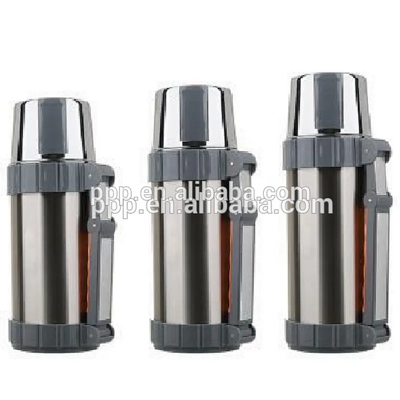 Large capacility double wall stainless steel vacuum travel flask with handle