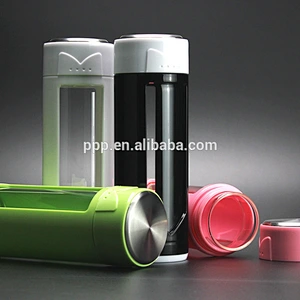320ml high quality cheap sports borosilicate glass water bottle with silicone cover