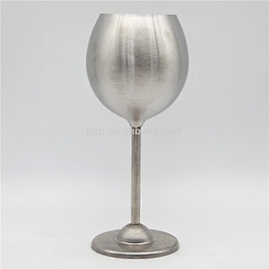 single wall stainless steel logo customized red wine glass with stem/large capacity/color optional