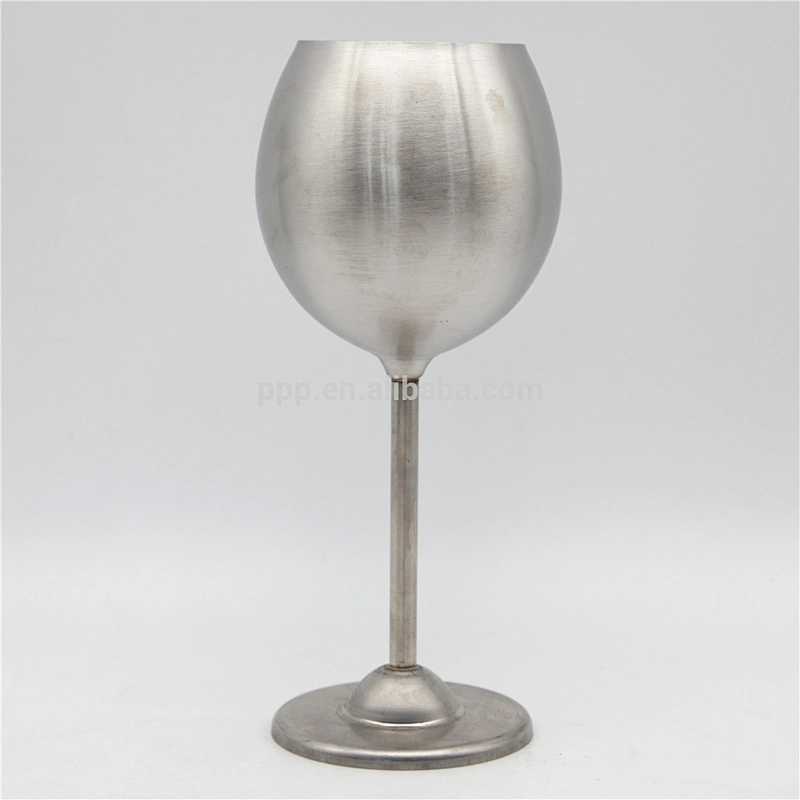 single wall stainless steel logo customized red wine glass with stem/large capacity/color optional