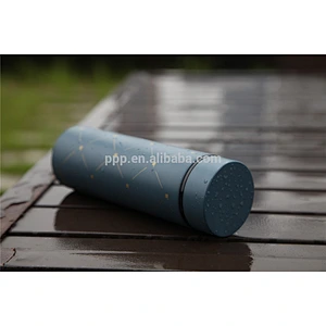 500ml double wall stainless steel vacuum insulated water tumbler with straight body and antislip on bottom/office-use