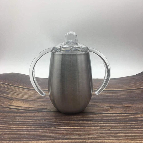 New design 12oz double wall 304 stainless steel wine tumbler with plastic nozzle handle