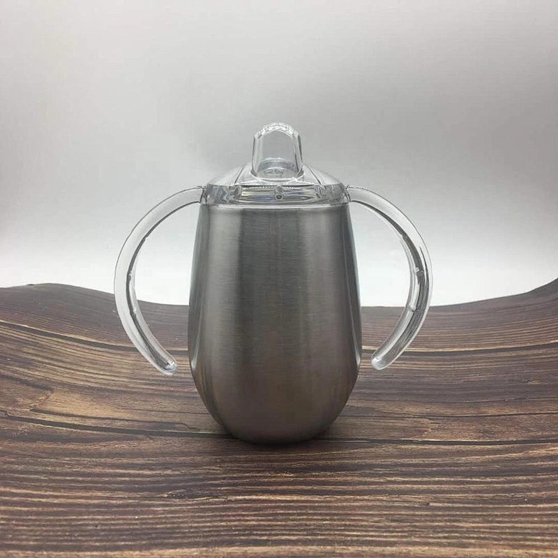New design 12oz double wall 304 stainless steel wine tumbler with plastic nozzle handle