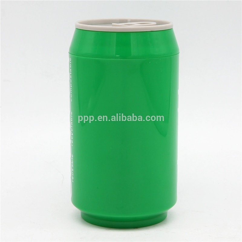350ml art customed cola beer shaped tin water gift cute plastic can with screw cap