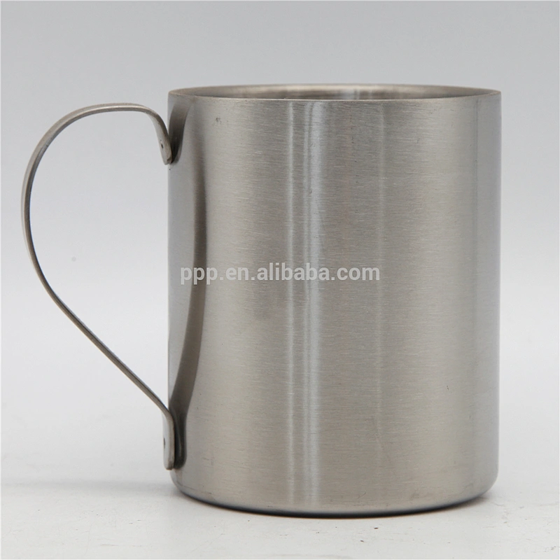 factory wholesale double wall stainless steel logo customized beer mug with fixed compressed handle/coffee mug without lid