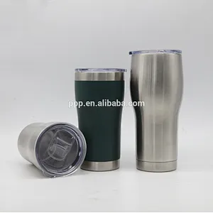 10/18/20/30oz double wall stainless steel vacuum tumbler with slid lid BPA free