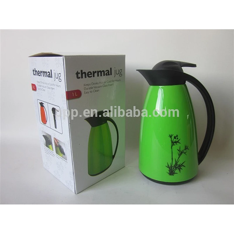 1000ml factory direct wholesale inner glass outer plastic colored coffee mug with cute design