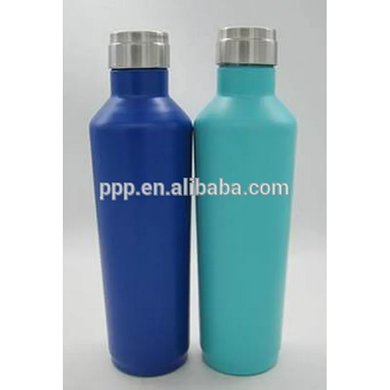 Double wall stainless steel insulated cola shape sports water bottle