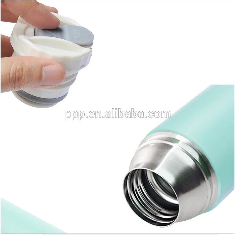colorful double wall stainless steel vacuum water bottle with handle