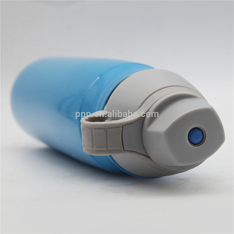 500ml double wall stainless steel logo customized sports water bottle with double lids and fixed handle/100% leakproof