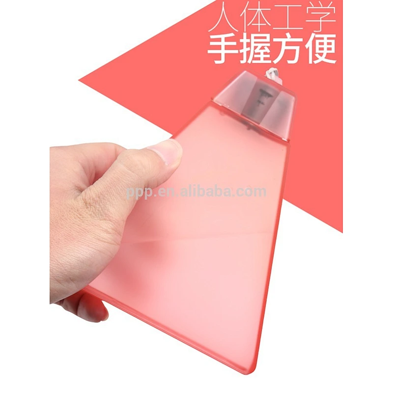 factory wholesale 260ml single wall plsatic logo customized Triangular flat water bottle with handle/color optional/portable