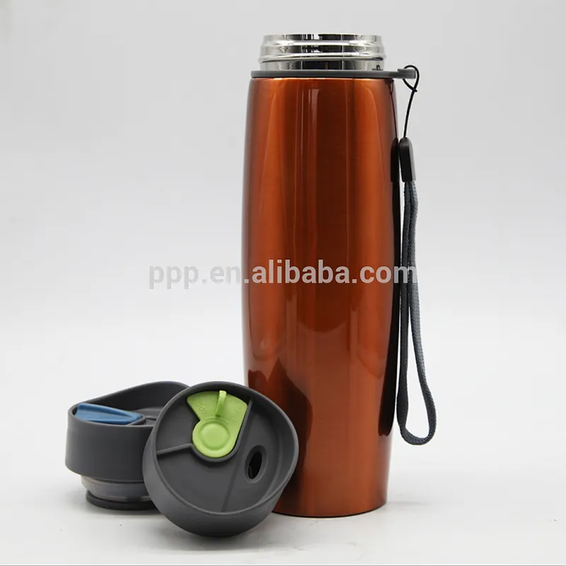 factory wholesale 500ml double wall stainless steel insulted water bottle/vacuum flask with new design sliding lid