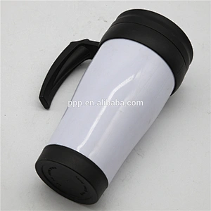 400ml travel bottles with plastic inner stainless steel outer promotional car mugs with lid and handle