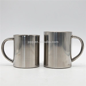 350ml double wall stainless steel logo customized vacuum insulated beer mug with fixed handle/coffee mug without lid