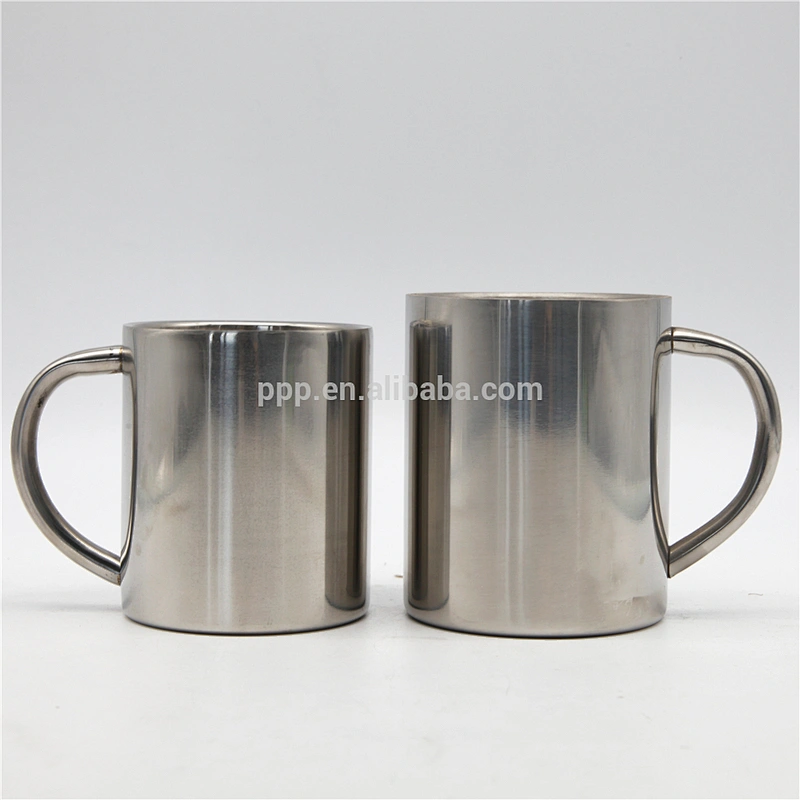 350ml double wall stainless steel logo customized vacuum insulated beer mug with fixed handle/coffee mug without lid