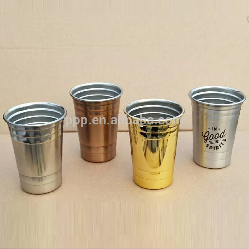 factory wholesale single wall stainless steel logo customized beer mug with electroplate/coffee mug