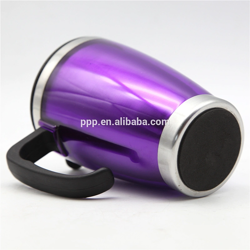 Fashionable double wall inner Stainless Steel outer plastic Auto Mug ,coffee mug with handle