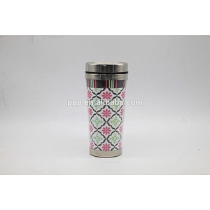 double wave auto cup inner stainless steel outer plastics with paper insert