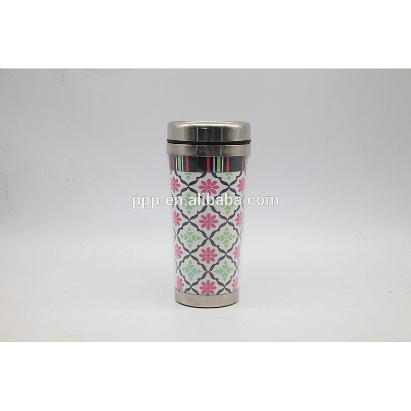 double wave auto cup inner stainless steel outer plastics with paper insert
