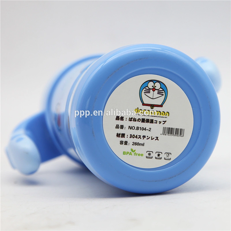 Double wall stainless steel vacuum Bottle children kids straw cup for kids with handle