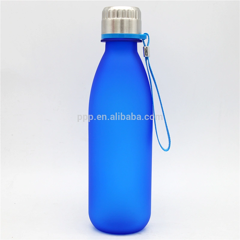 eco-friendly BPA free single wall plastic logo customized colorful cola bottle with fixed handle