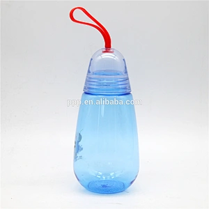 260ml single wall high quality plastic water bottle with handle for kids