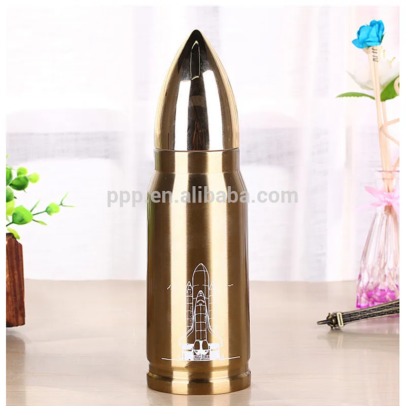 350\500ml double wall high quality stainless steel vacuum flask with bullet shape cover