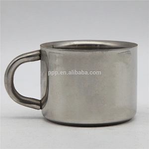 factory wholesale double wall stainless steel logo customized beer mug with fixed semicircular stainless steel handle/coffee mug