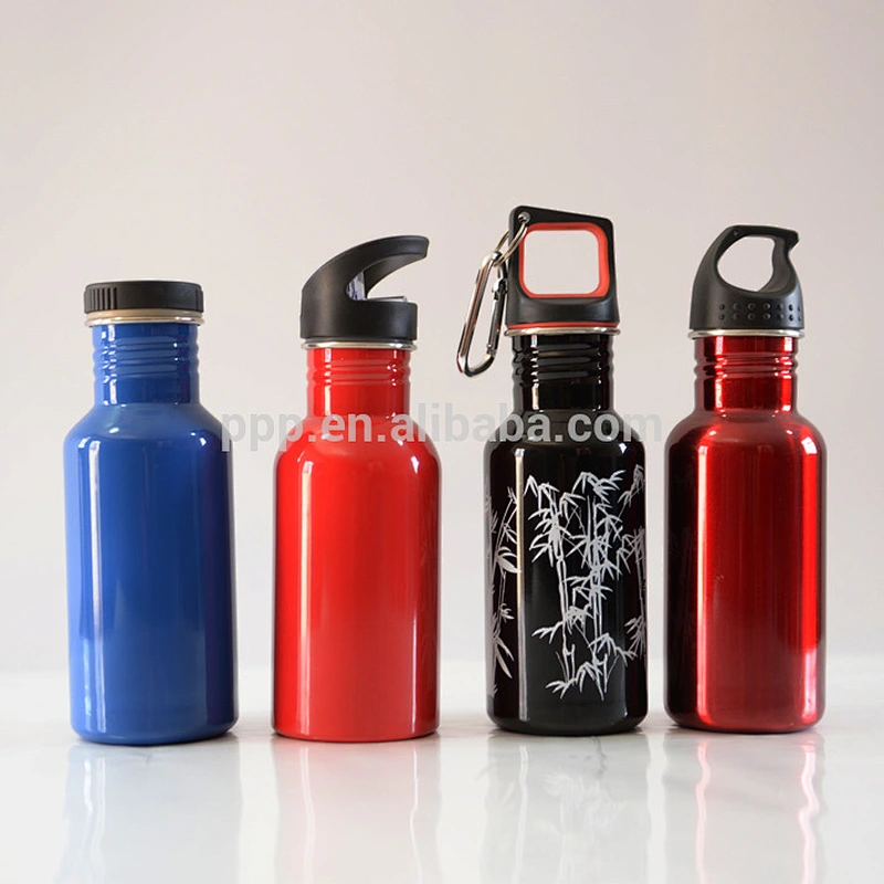 hot sale single wall aluminum logo customized sports bottle with heavy calibre and sorts of lids