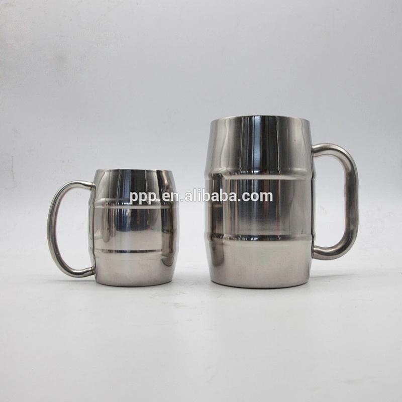 Hot sale food grade double-wall stainless steel insulated beer mug with handle