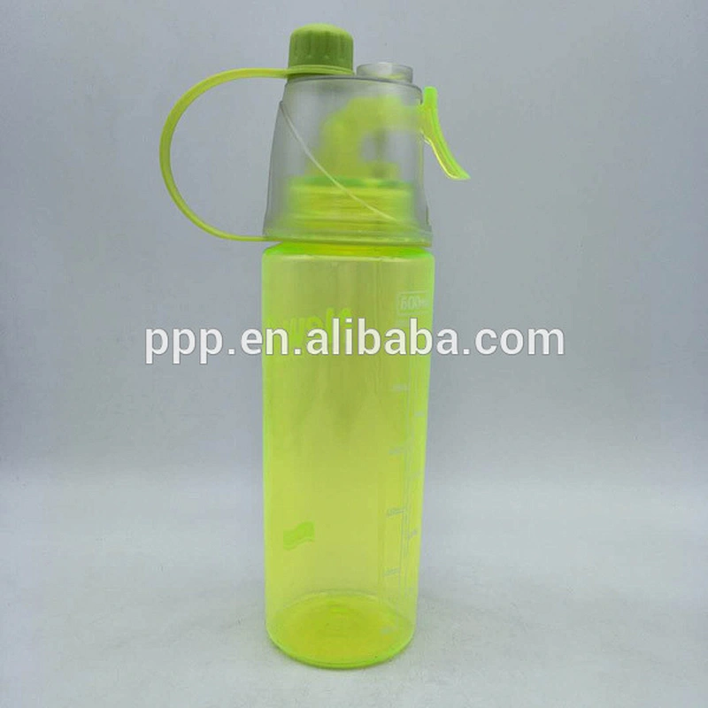 2017 New Hot Sell Sports Mist Spray Water Bottle BPA Free Plastic Outdoor 600ml/400ml Travel Drink Bottle Spill Proof
