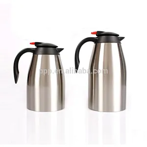 1.5/2.0L double wall stainless steel logo customized vacuum insulated coffee pot with fixed handle/skid-proof