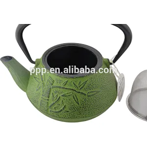 0.8LBamboo Leaf shaped Cast Iron Tea Kettles