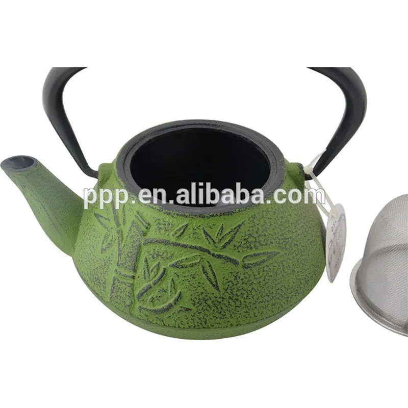 0.8LBamboo Leaf shaped Cast Iron Tea Kettles