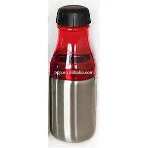New design double wall upper plastic bottem stainless steel insulated sports water bottle