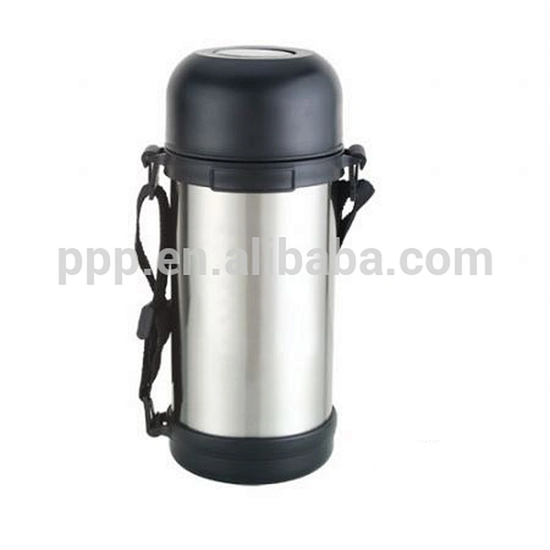 1000 ml 100% leak-proof outdoor activity hiking use stainless steel thermos travel bottle portable with strap and fixed handle