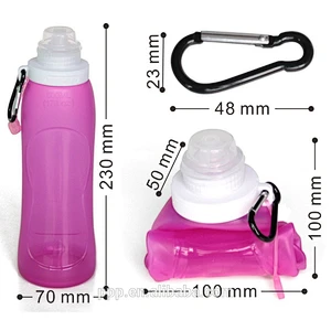 ornament silicone foldable water bottle/hot and cold water bottle/bpa free sports water bottle